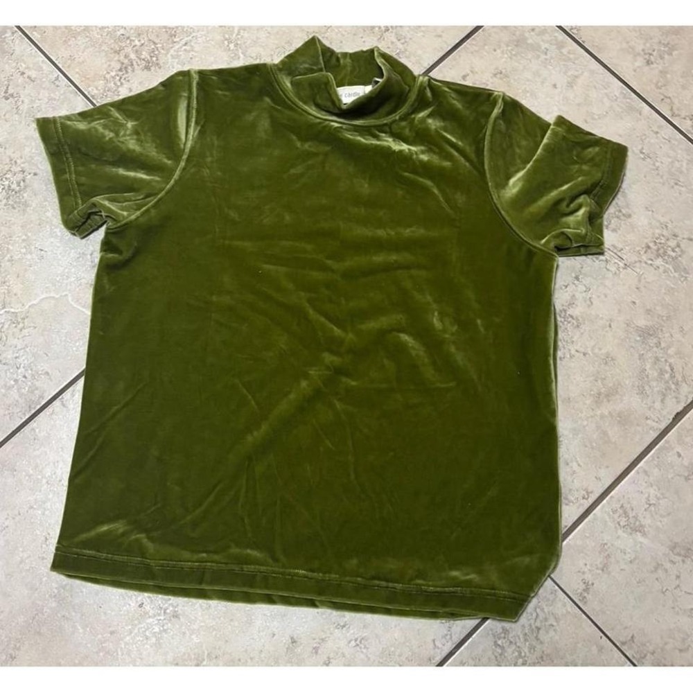 Pierre Cardin mock neck velvet‎ top size large